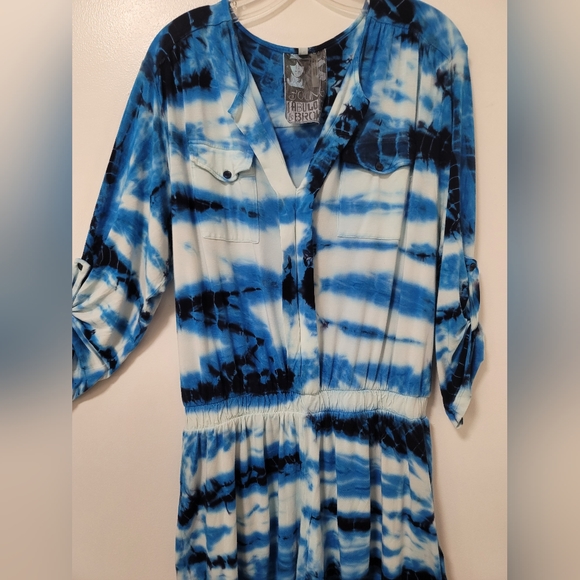 Young Fabulous And Broke Malik Blue Tie Dye Jersey Romper Size Large - Picture 2 of 15